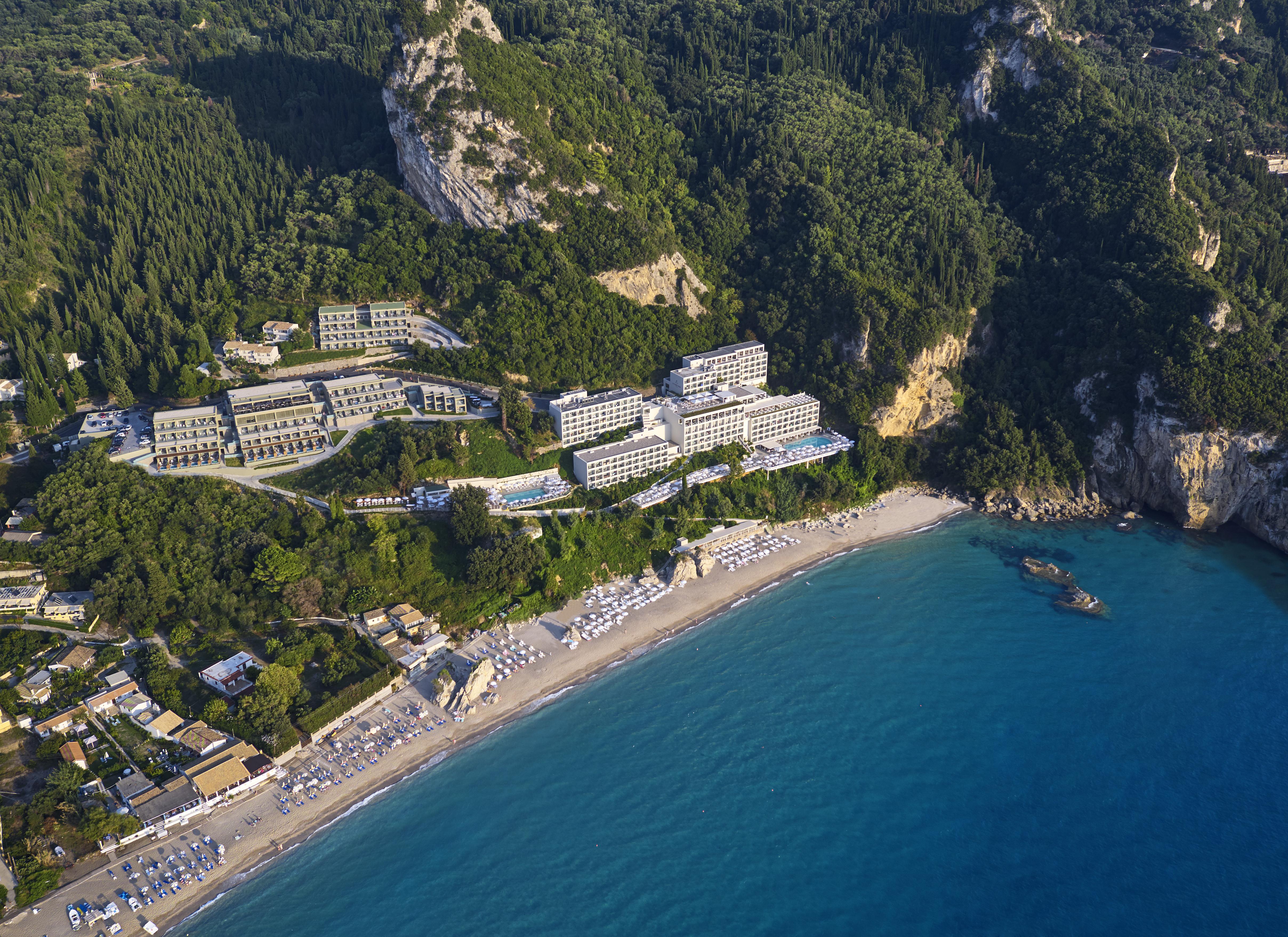 Alkyna Lifestyle Beach Resort Ex La Grotta Verde (Adults Only) Agios Gordios  Ngoại thất bức ảnh The resort from the air